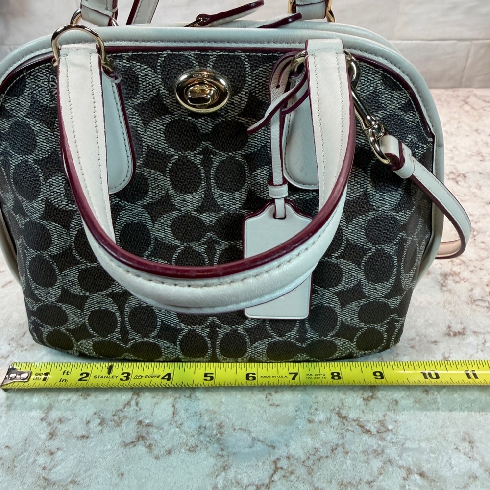 Coach Prince Street Satchel Handbag, 35159, Saddle Chalk W/ Red Highlights - Picture 7 of 10